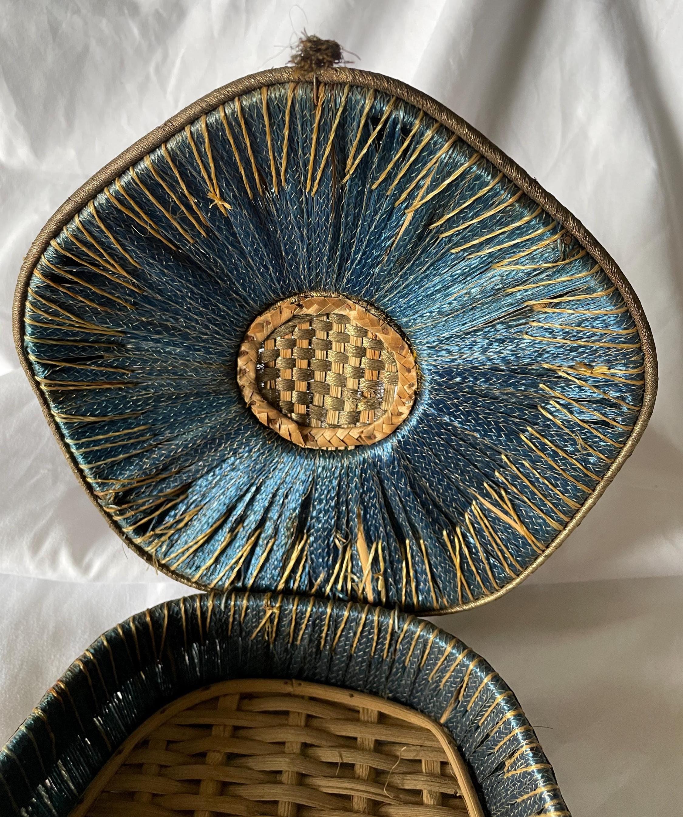 魅力的なアンティークフランス製小型編み籐裁縫かご 1900年代 - Etsy 日本