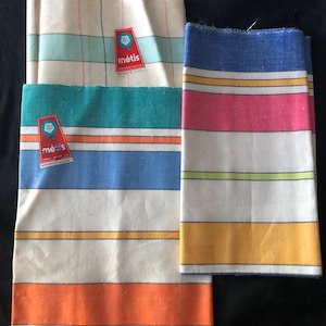 Job Lot 3 Vintage French New Old Stock Metis Linen Torchons Towels c1950s