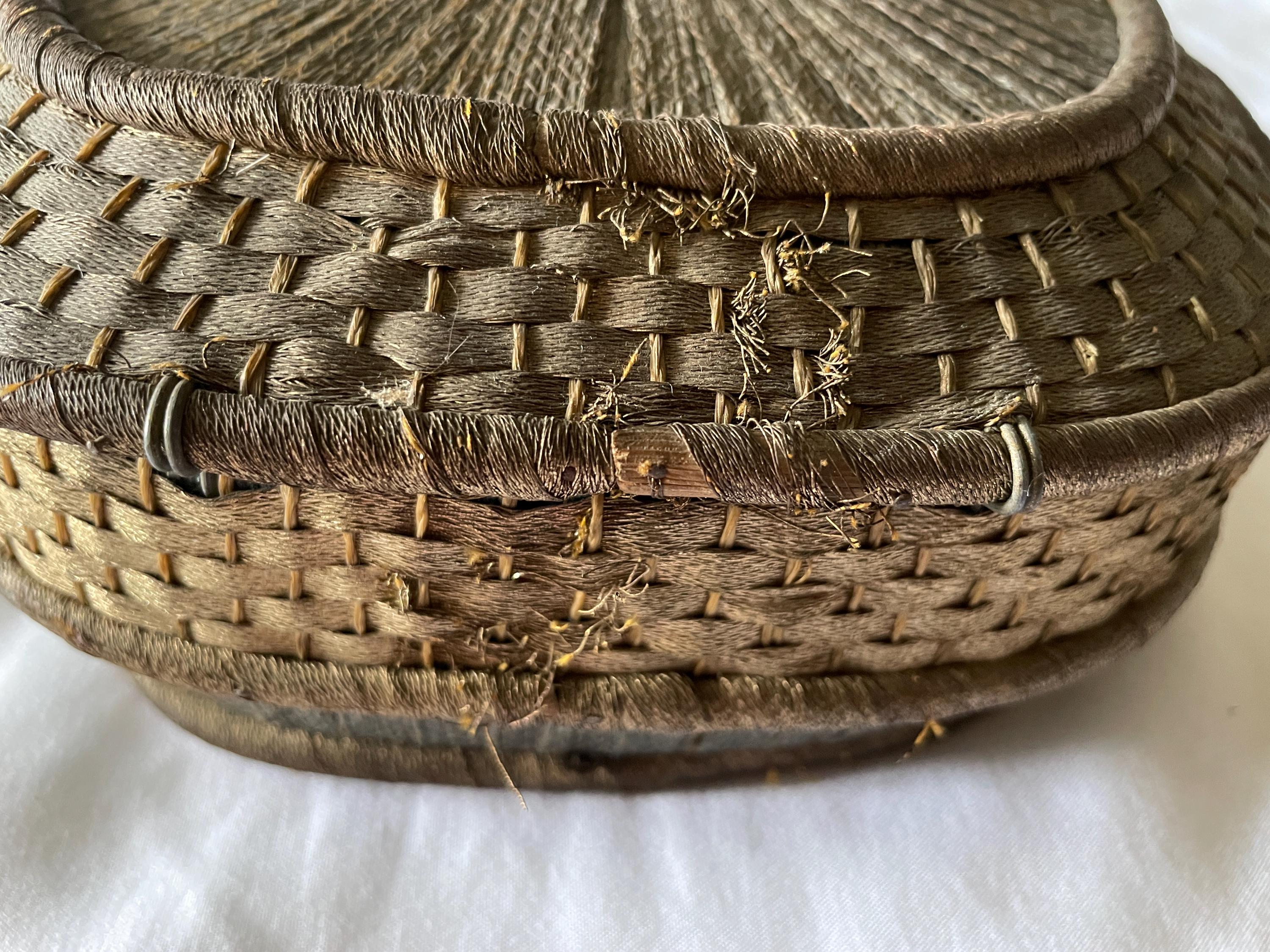 魅力的なアンティークフランス製小型編み籐裁縫かご 1900年代 - Etsy 日本