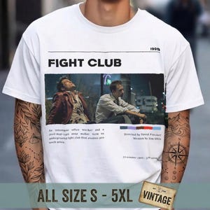 T-Shirt Fight Club Tyler Durden, Maglietta Film Cult Anni 90, Regalo per Cinefilo Appassionato di Cinema, Abbigliamento Streetwear Uomo
