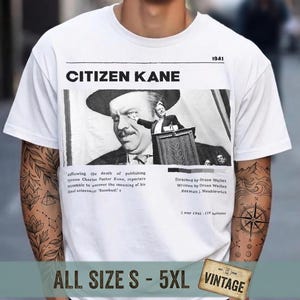 Citizen Kane Shirt Orson Welles Vintage Film T-Shirt, Classic Cinema Aesthetic Graphic Tee, Rosebud Movie Fan Gift, Retro Director Tshirt