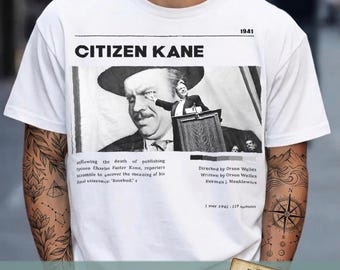Citizen Kane Shirt Orson Welles Vintage Film T-Shirt, Classic Cinema Aesthetic Graphic Tee, Rosebud Movie Fan Gift, Retro Director Tshirt