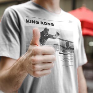 King Kong 1933 T-Shirt Vintage Movie Poster Design, Classic Horror Monster Tee, Retro Gorilla Graphic Shirt, Gift for Movie Buff, Unisex Top image 6