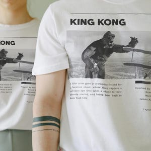 King Kong 1933 T-Shirt | Vintage Monster Movie Tee | Empire State Silhouette | Classic Horror Gift