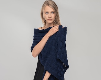 Merino Wrap Damen Cape Wollschal