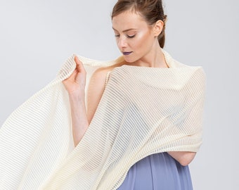 Bridal Shawl- Bride's Scarf Striped Party Cover-up