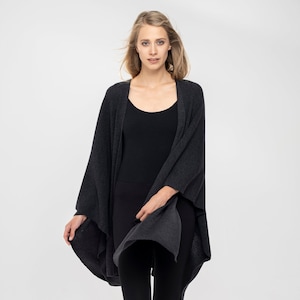 Cape Open Front Poncho Pure Merino Cover-up image 1