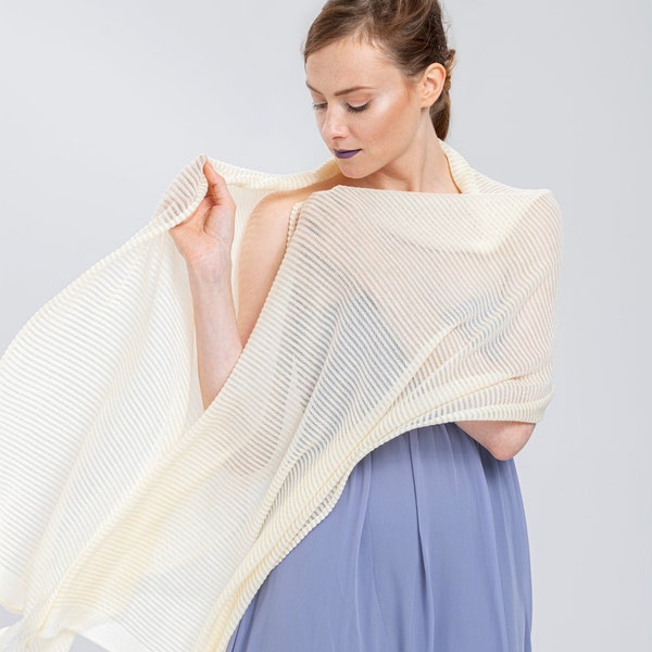 Bridal Shawl- Bride's Scarf Striped Party Cover-up