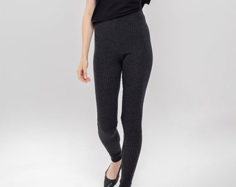 Merino Leggings Strickhose Lange Unterhose Warme Wollen Legwear