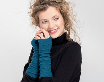 Braccialetti scaldabraccia: guanti senza dita in pura lana merino, scaldapolsi, regalo perfetto