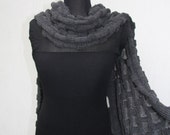 Merino Wrap Dark Gray Women 39 s Shawl Chale Mother 39 s Day Gift Cape Stole soft wool modern schal chale en laine merino wolle Gift for Her