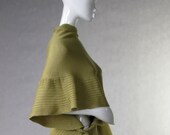 Shawl Merino Wool Wrap Light Olive Green Woolen Wrap Chale en Laine Schal Capelet Scarf Poncho