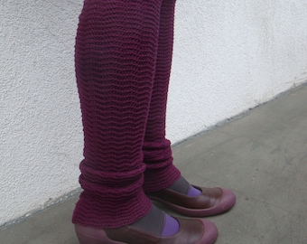 Stulpen Wolle Merino Gams Dunkel Fuchsie Lila Weiche Stulpen Geschenk für ihre Legwear Boot Socken