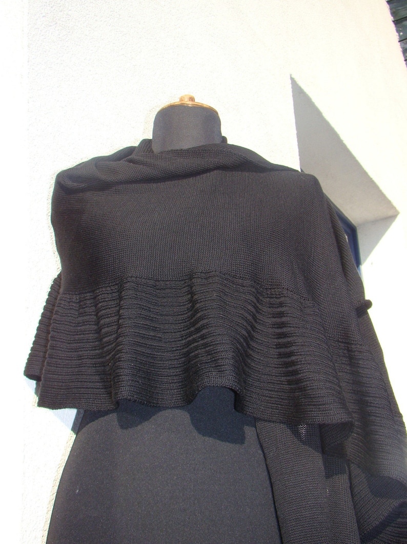 Black Shawl Merino Wool Wrap Woman Warm Shawl Mother's Day Etsy
