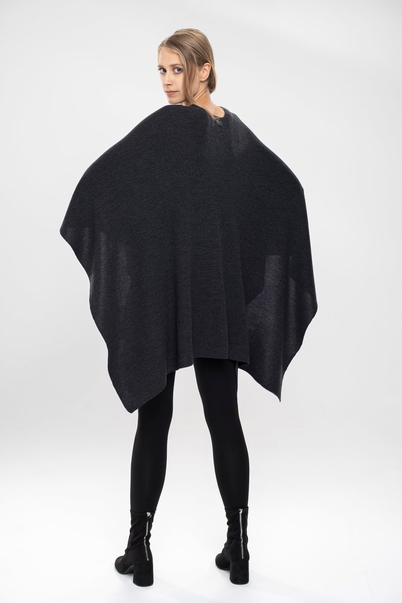 Cape Open Front Poncho Pure Merino Cover-up image 6