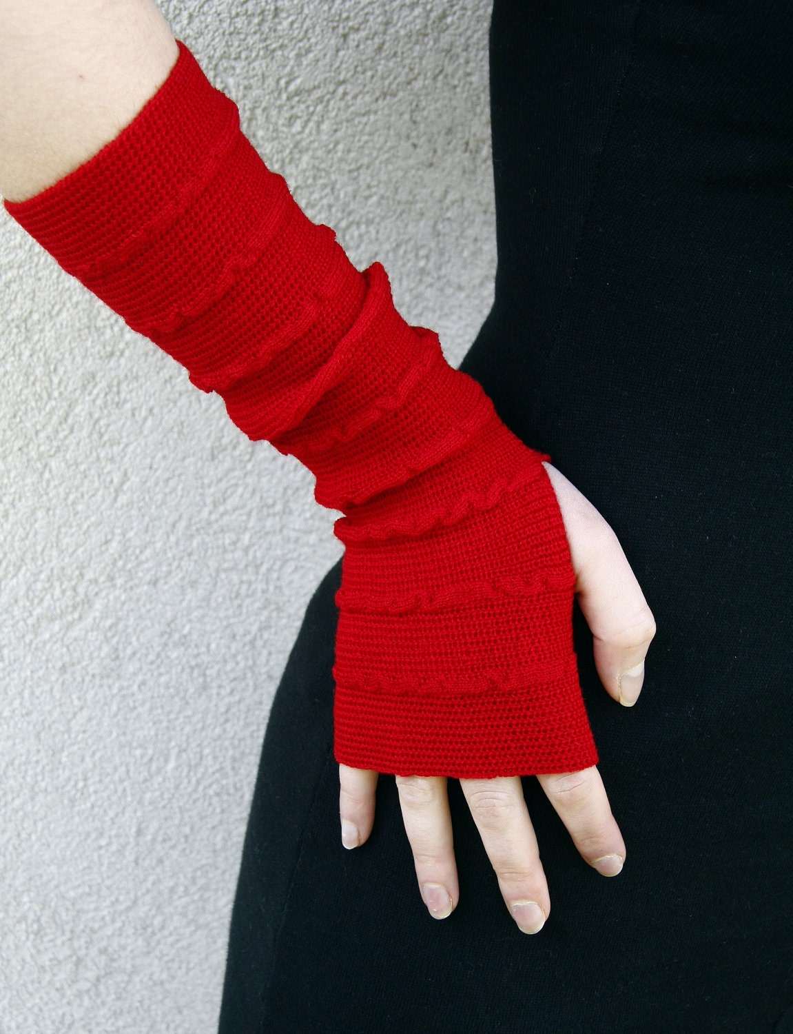 Red Arm Warmers Merino Wrist Warmers Fingerless Gloves Etsy