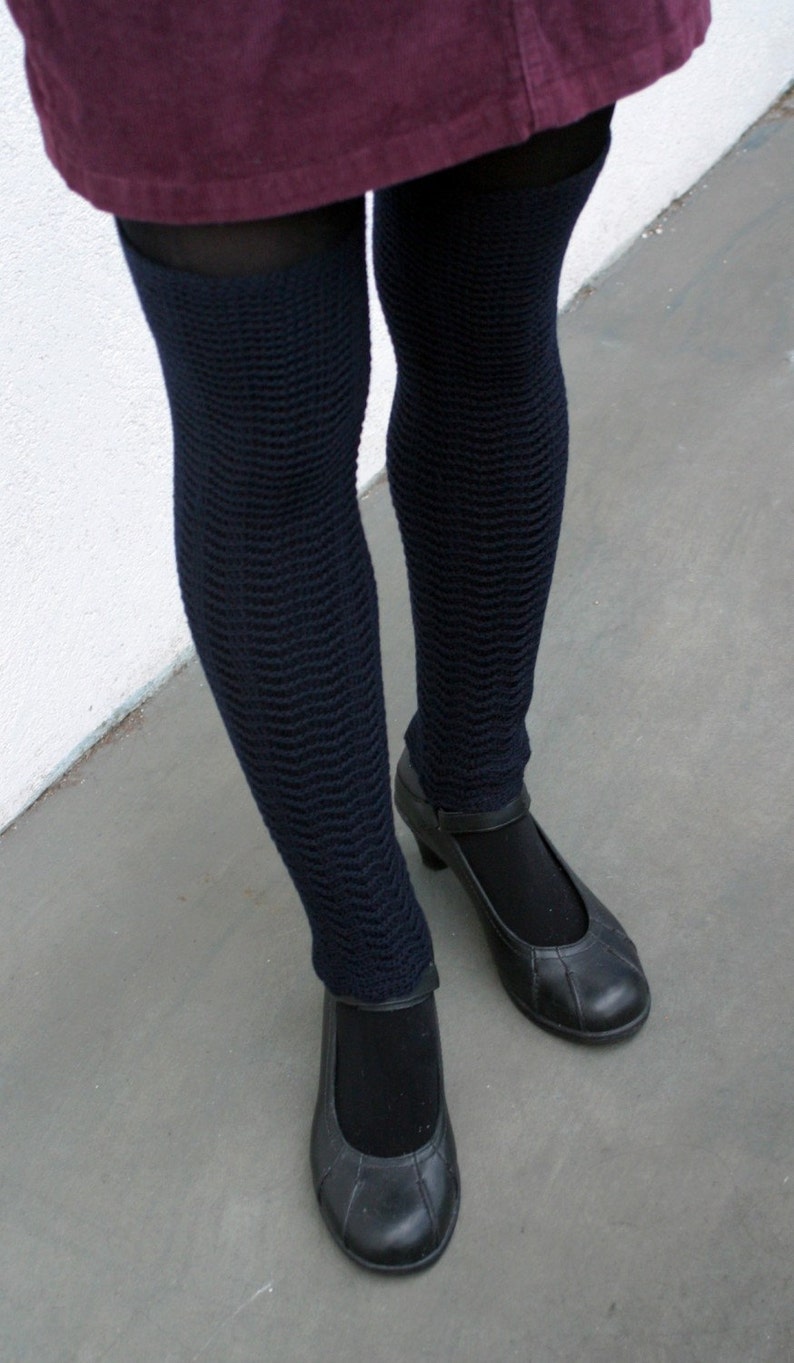 Leg Warmers Navy Blue Legwarmers Jambieres Pure Merino Woolen Spats
