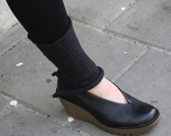 Leg Warmers Merino Spats in Dark Gray
