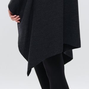 Cape Open Front Poncho Pure Merino Cover-up image 4