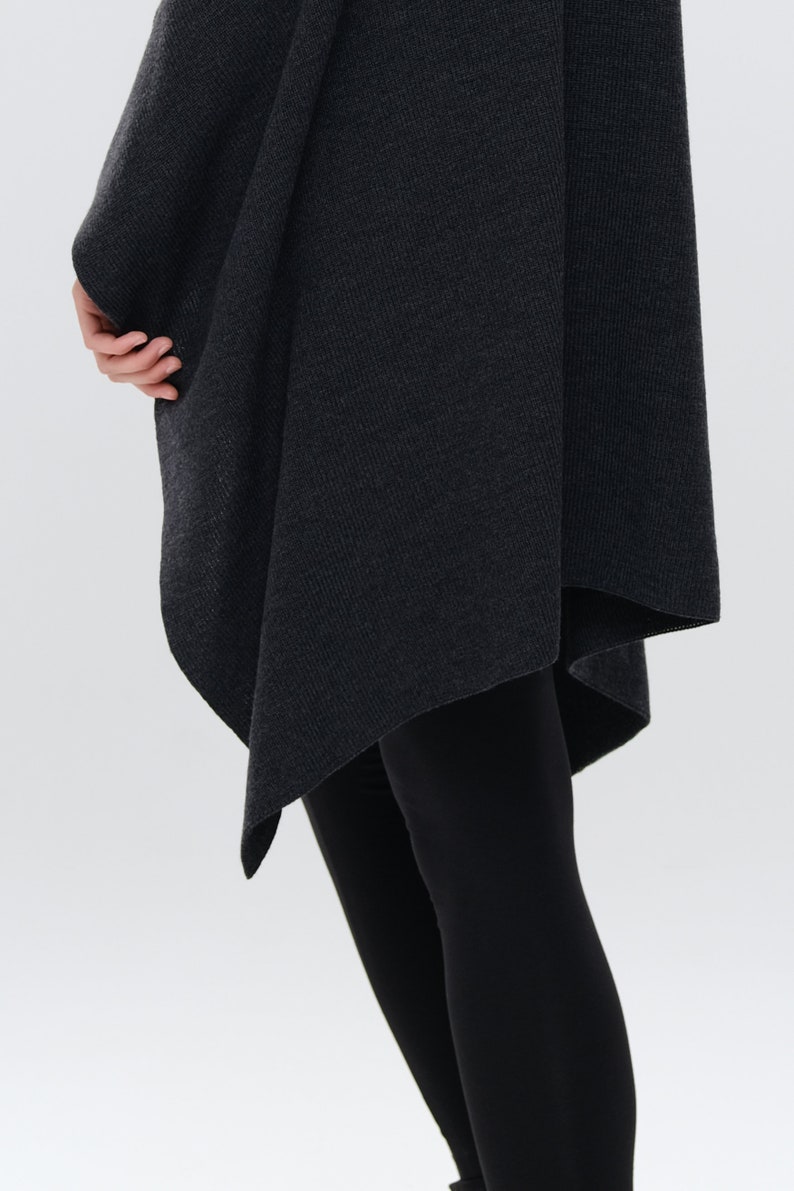 Cape Open Front Poncho Pure Merino Cover-up image 4