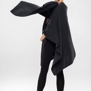 Cape Open Front Poncho Pure Merino Cover-up image 5