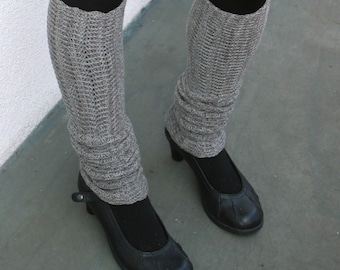 Chaussettes pour bottes en laine mélangée mérinos taupe et grises style zigzag