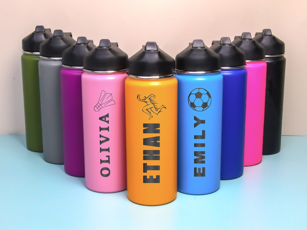 Personalized Stainless Steel Water Bottle: Laser Engraved Sports Gift ...