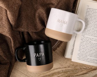 Personalized Ceramic Coffee Mug: Engraved Gift for Mom & Dad