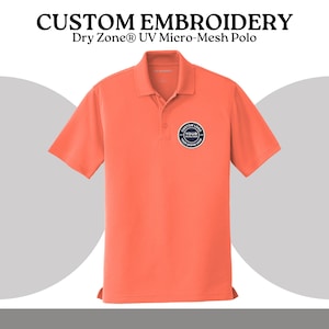 Custom Embroidered Women Polo Shirt, Women's Business Logo Shirt, Custom Ladies Moisture Wicking Polos, Classic Pique Polo, Gift For Her