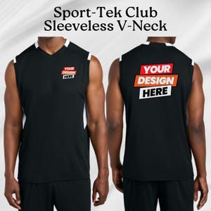 Custom Logo V Neck Tank Top, Moisture Wicking Tanks, Athletic Sports Team Tanktops, Personalized Gifts, Workout Gym Tanktop, Backside Print