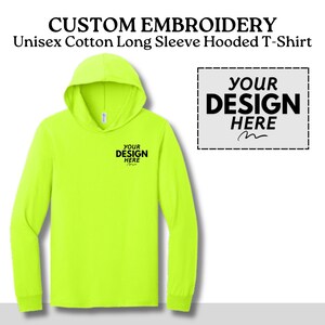 Jerzees Custom Embroidered Hoodie, Personalized Embroidery Sweatshirt, Custom Text Letters Hoodies, Gift for Her, Custom Logo Pullovers