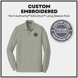 Customized Embroidered Long Sleeve Polo, Wear Your Own Logo/Design, Personalized Office Work Polo, Custom golf polo, Custom polo shirts