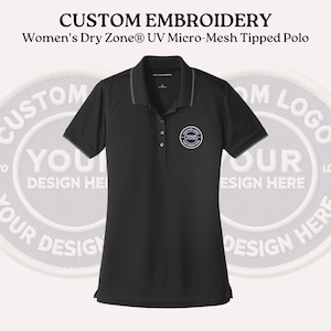 Custom Embroidered Port Authority Women's Dry Zone Polo t-shirt, Personalized Business Logo shirt, Custom Women Button Up Polo Shirt Gifts
