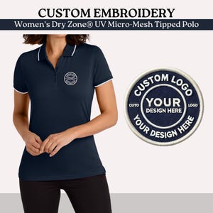 Custom Embroidered Ladies Polo Shirt Port Authority Polo T-Shirt Custom Embroidery Business Logo Tee Shirts For Women Polo Tee Gifts for her