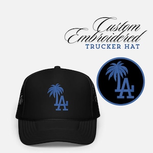 Unisex Custom Embroidered 5 Panel Trucker Foam Hat Design Your Own Caps With Text Logo Adjustable Snap Back Personalized Gift For Him Her