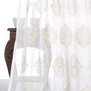 Sheer Linen Texture Roman Shades. Floral Embroidery Pattern. Custom Size Window Blinds for Living, Bedroom, Nursery, Kitchen. White/ Cream