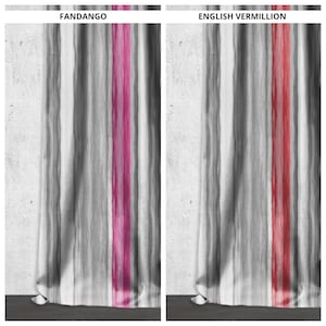 Dimout Curtains for Light Blocking. Custom Room Darkening Window Drapes. Blackout Lining Option. Grey/ Carnation Pink/ Coral Red