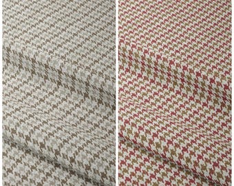 Houndstooth Curtains Custom Window Drapes for Living, Bedroom, Dining, Study, Office & Kitchen. Blackout Option. White/ Gray/ Brown/ Red