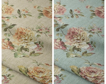 Floral Curtains. Blackout Lining Option. Custom Print Window Drapes for Kitchen, Living Room, Bedroom & Dining. Yellow/ Orange/ Blue/ Pink