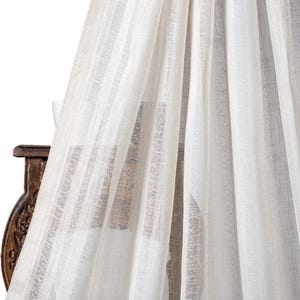 Sheer Curtains. Custom Window Drapes for Living room, Bedroom, Dining, Kitchen, Nursery & Study. Blackout Option. White/ Cream