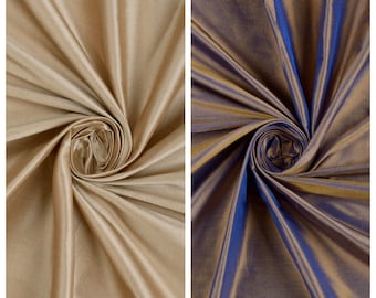 Shantung Silk Fabric Sample for Custom Curtain & Window Drapes. Brown/ Purple/ Gold. Blackout Add-On for Bedroom/ Nursery.