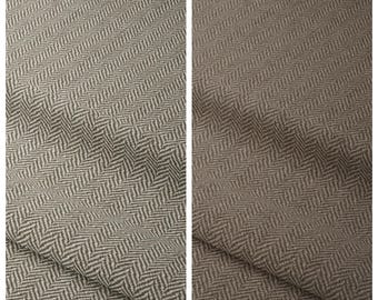 Herringbone Weave Fabric Sample for Custom Curtains & Window Drapes. Beige/ Brown. Blackout Add-On for Bedroom/ Nursery.