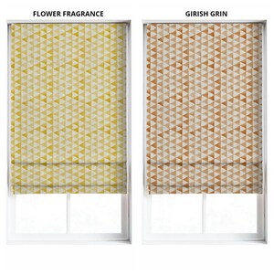 Custom Roman Shades. Any Size Window Blinds for Nursery, Kids Room, Bathroom. Blackout Option. Eggshell White/ Yellow/ White/ Orange/ Brown