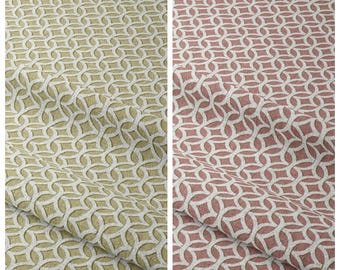 Geometric Print Curtains. Blackout Option. Custom Window Drapes for Living Room, Bedroom, Kitchen & Nursery. Pastel Green/ Pink/ White