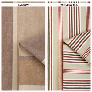 Striped Cotton Curtains. Custom Window Drapes for Living room, Bedroom, Dining, Kitchen, Nursery & Study. Blackout Option. Beige/ Brown/ Red