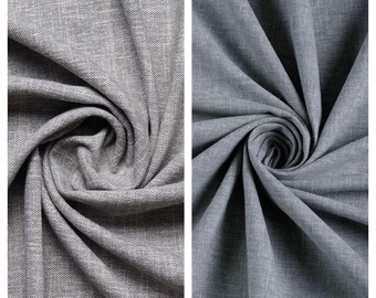 Großpackung einfarbiger Stoff in Leinenoptik für Fensterdekorationen, Bettwäsche, Tischläufer, Gardinen, Vorhänge, Jalousien und Wohnaccessoires. Grau/Stahlgrau