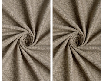Herringbone Texture Fabric Sample for Custom Curtains & Window Drapes. Mocha Brown. Blackout Add-On for Bedroom/ Nursery.