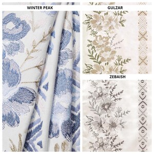 Custom Size Floral Curtains. Window Drapes for Living, Dining, Nursery, Study & Office. Blackout Option. White/ Beige/ Green/ Blue/ Gray