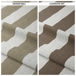 Striped Patterned Curtains. Custom Window Drapes for Living, Dining, Kitchen, Bedroom, Nursery. Blackout Option. Beige/ White/ Brown