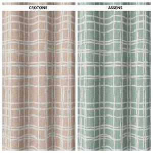 Checkered Fabric Curtains. Custom Window Drapes for Living, Bedroom, Dining & Kitchen. Blackout Option. Duck Egg Blue/ White/ Blush Pink